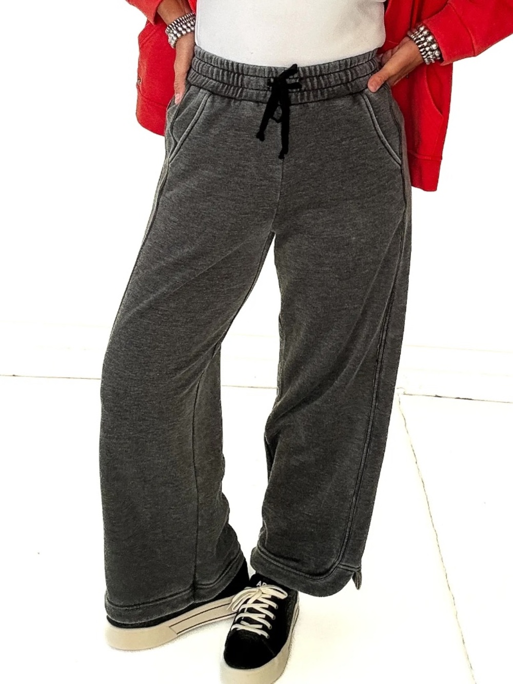 New Never Worn! Mineral Wash Comfy Pants in Charcoal Grey Large